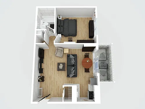Floor plan 1 Bedroom 1 Bath