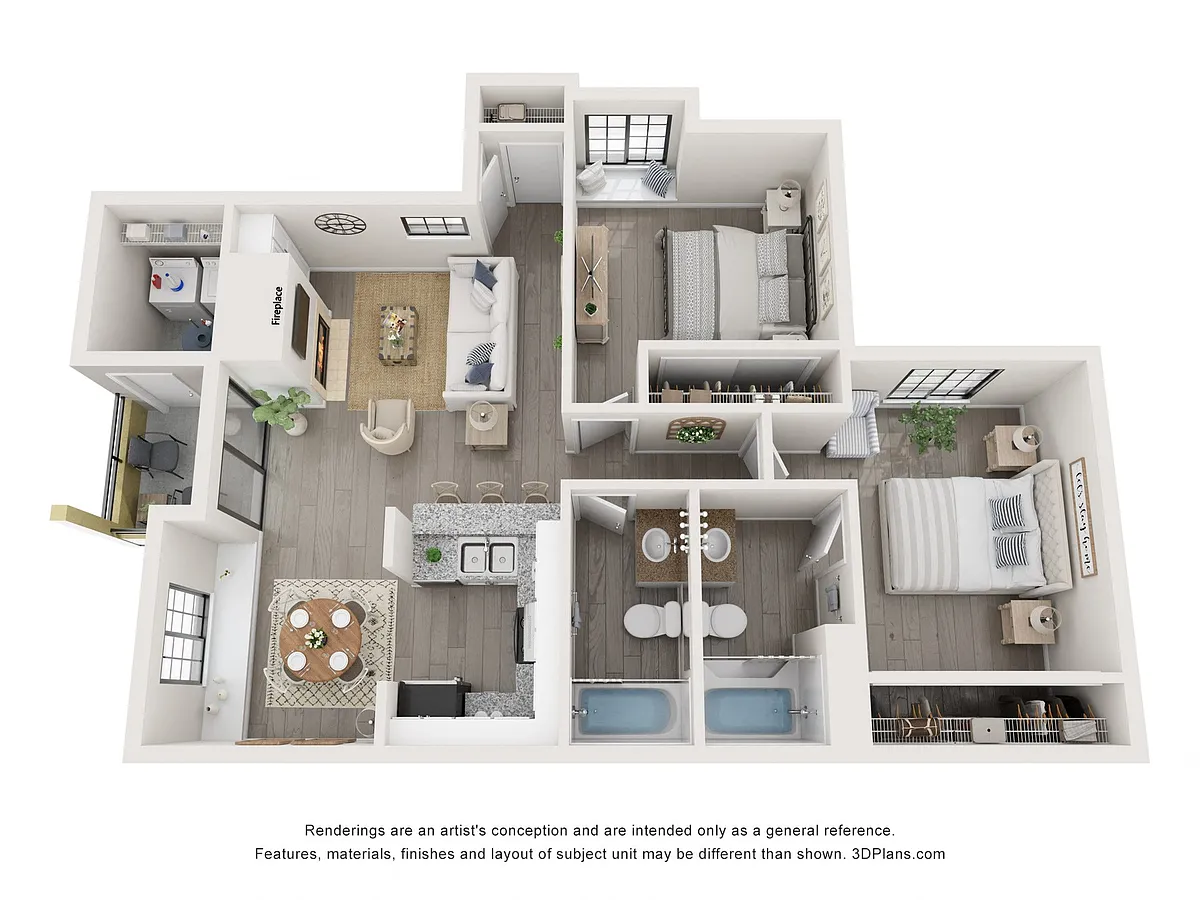 Floor plan Beach - 2 Bedrooms