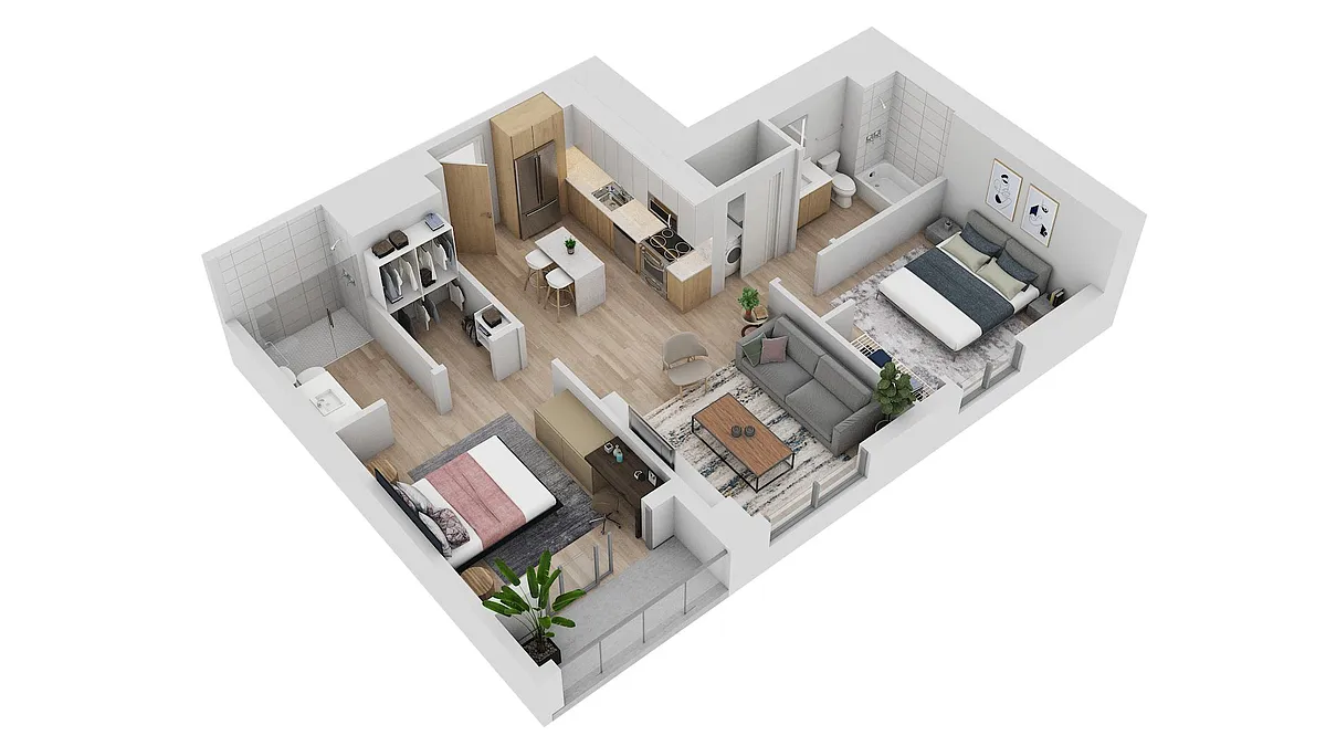 Floor plan Residence 02, Floors 12-37