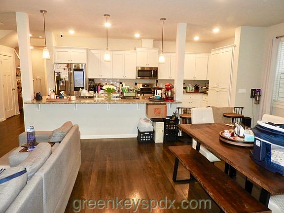 From dining area into kitchen