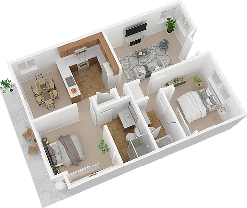 Floor plan Meridian 2x2