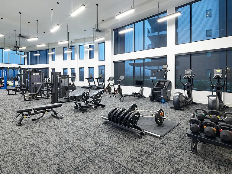 NEW South Building Cardio and Strength Training Fitness Center Featuring: Yoga, Stretching and Barre Area, Peloton Bikes, TRX and HIIT Training Equipment, Outdoor Fitness Area, Free Weights and More!