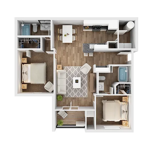 Floor plan 2/2 1080 Sq.Ft The Crystal | Crystal Lake Apartmen