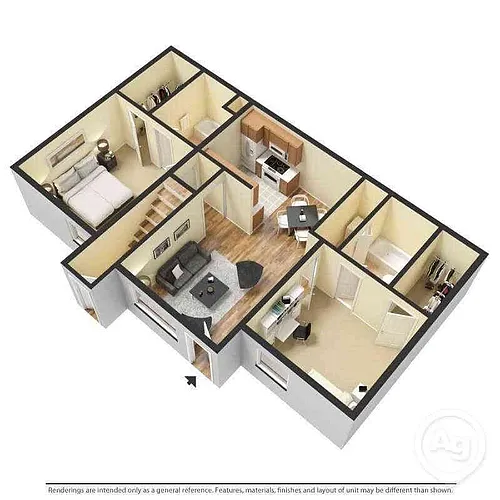 Floor plan B2 Silver Stack W/D Hookups
