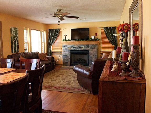 Living room with new fireplace