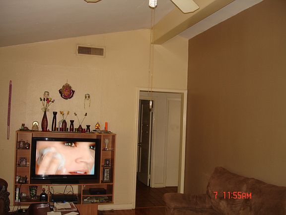 Den with cathedral ceiling