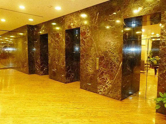 Beautiful Marble complimenting the walls which leads to open view elevators to take you to your floor.