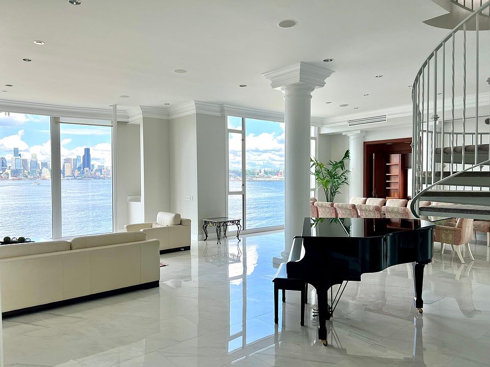 Penthouse Living Room with Puget Sound View