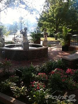 Fountain at the main entrance porte cochere