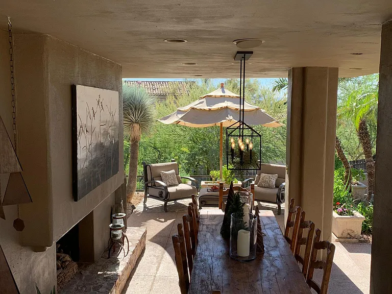 Informal Dining with Fireplace and Sitting area.