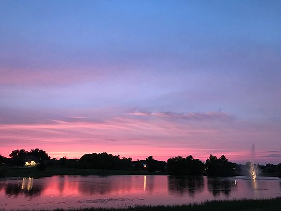 Fishing pond at sunset
