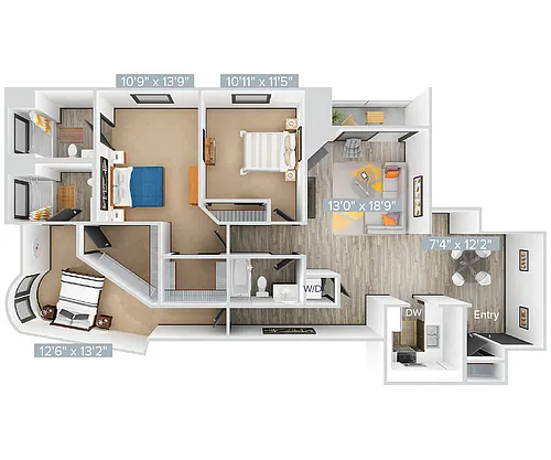 Floor plan J_3B3B_1361SF_109-Premier