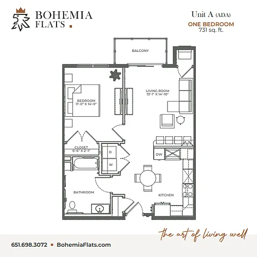 Floor plan A1 - ADA
