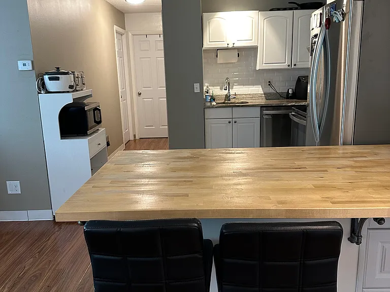 kitchen facing into hallway