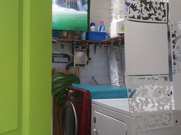 You Enter through Green Door into shared indoor Laundry & to access your Bedroom). washer only, theres no dryer.