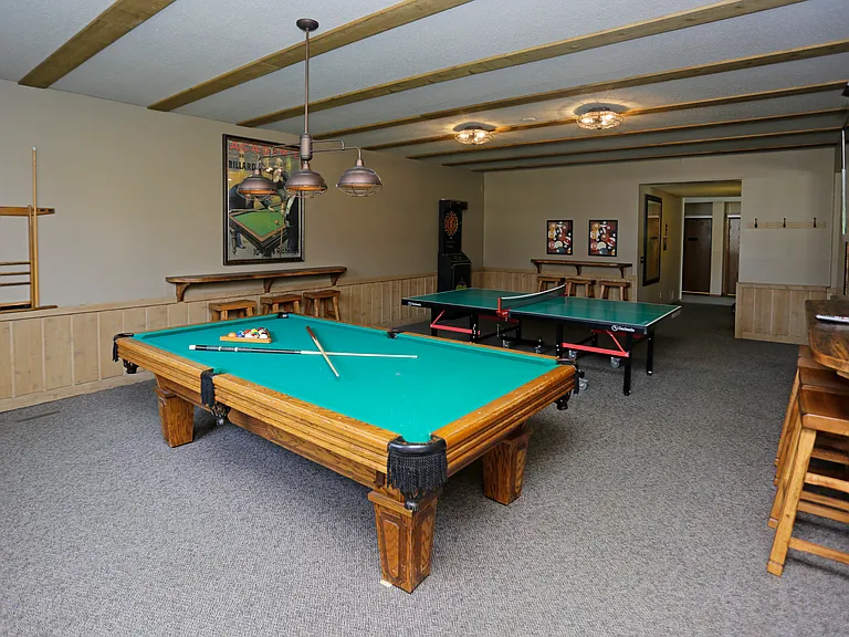 ...with ping pong, billiards, darts, and flat-screen TV