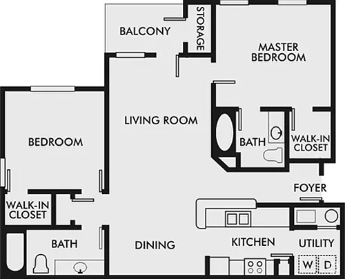Floor plan 2 Bed 2 Bath Renovated
