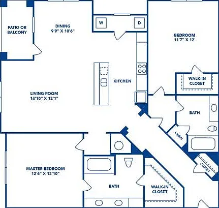 2 Bedroom | 2 Bath | 1265 SF 2 Bedroom | 2 Bath | 1265 SF