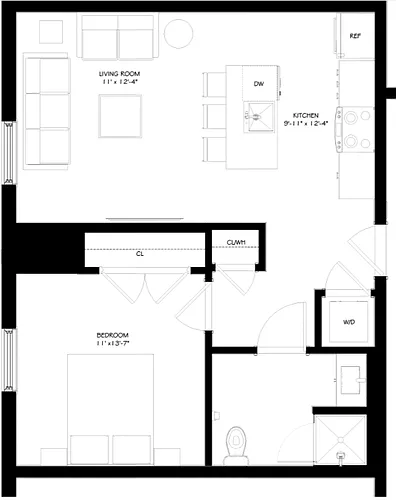 Floor plan 1 Bedroom