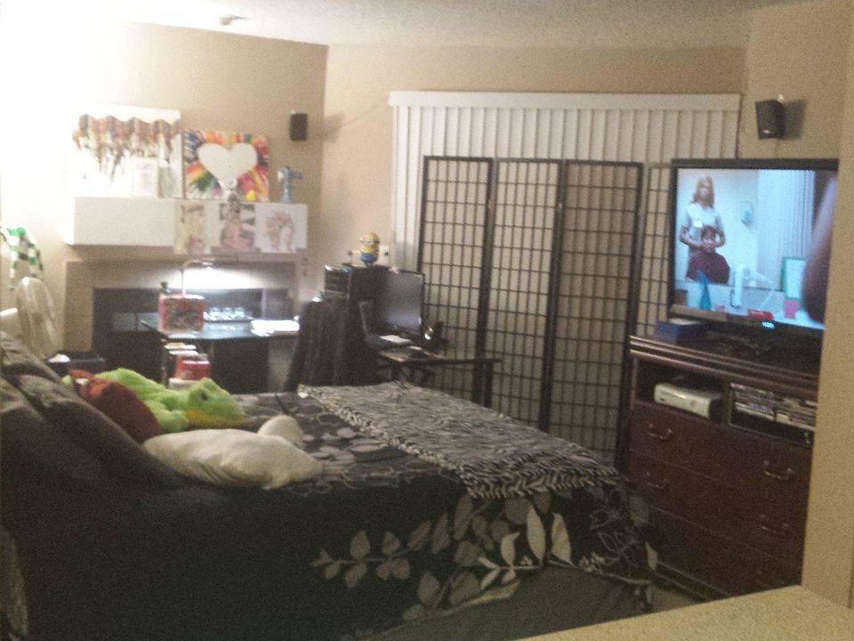 This is the living room, converted into a bedroom