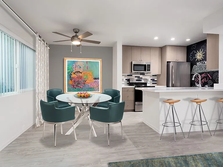 Design Package III Kitchen and Dining Area with hard surface flooring