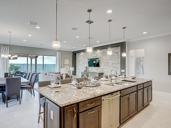Large island in kitchen