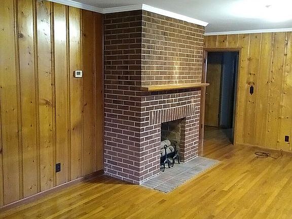 Fireplace in den