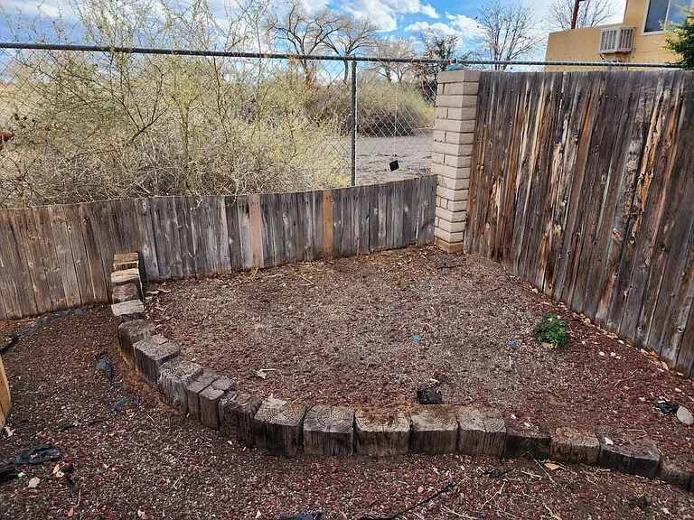 Gardening area in back yard.