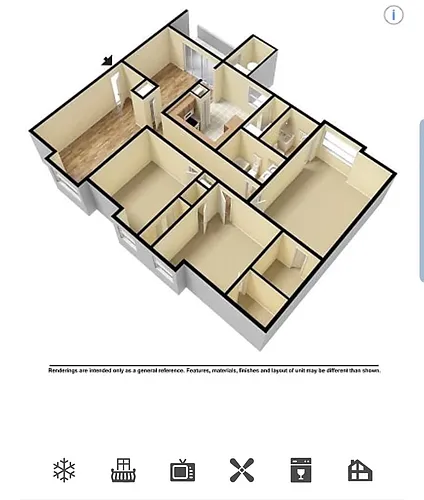Floor plan Three Bedroom Two Bath
