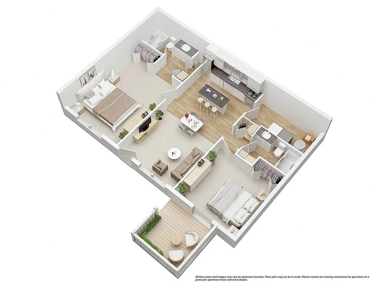 Floor plan 2 BED 2 BATH