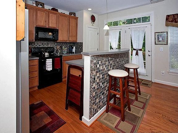 Open kitchen with breakfast 