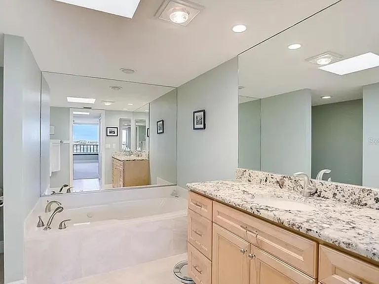 Master bathroom tub and sink