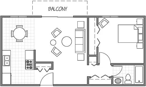 Floor plan 1-Bedroom