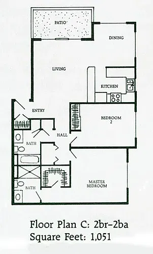 Floor plan 2 Bedroom 2 Bath