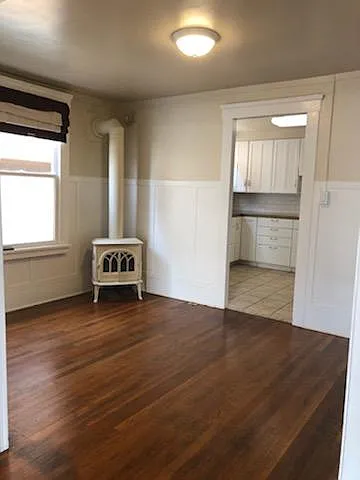 dining room with gas fireplace heater