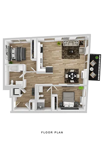 Floor plan Sitka - 2 Bed A2 Small Balcony Alt