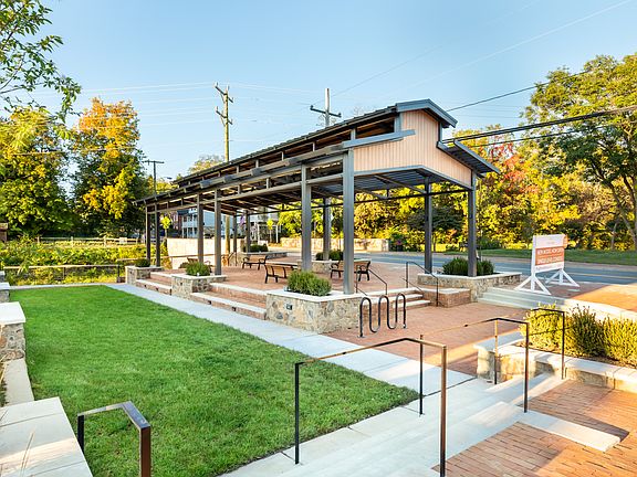 The neighborhood plaza is the perfect place for a picnic or to just enjoy the outdoors.