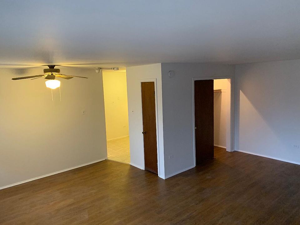 living/dining room with 2 closets