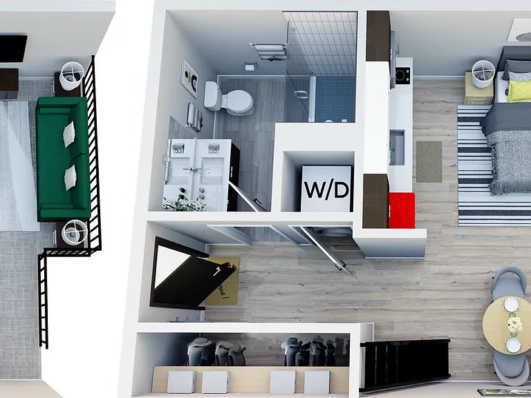 Experience urban living in style with this well-designed apartment layout, optimized for comfort and functionality. Experience urban living in style with this well-designed apartment layout, optimized for comfort and functionality.