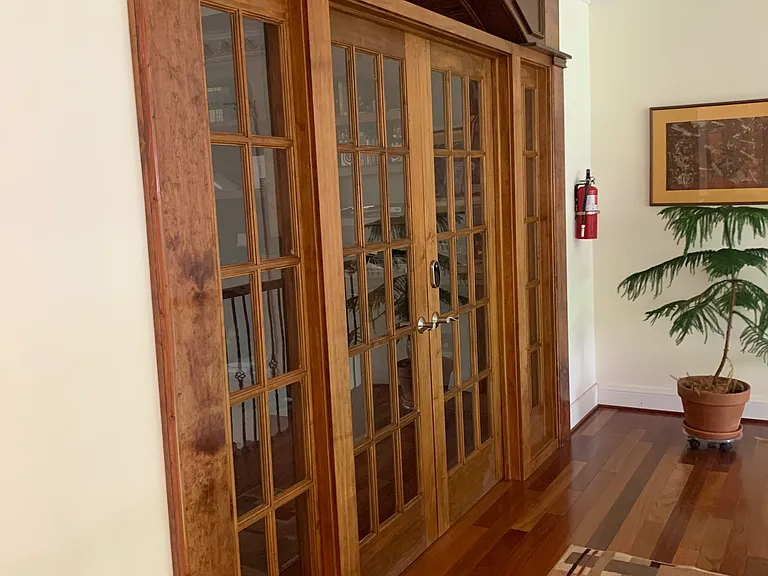 Crafted French Doors to Private Executive Library