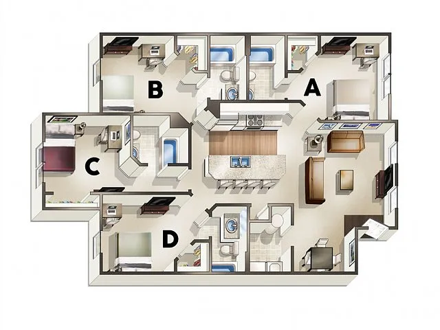 Floor plan D2 Floor Plan (Toulouse)