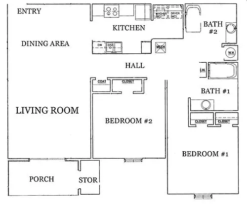 Floor plan 2BR/2Bath