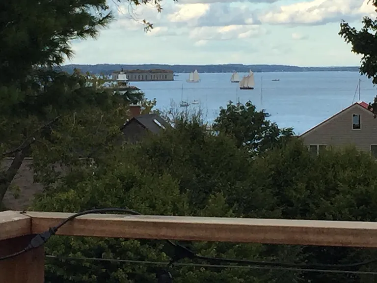 The ever-changing view from the rooftop deck.