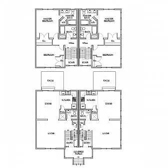 Floor plan 2 bedroom Townhome