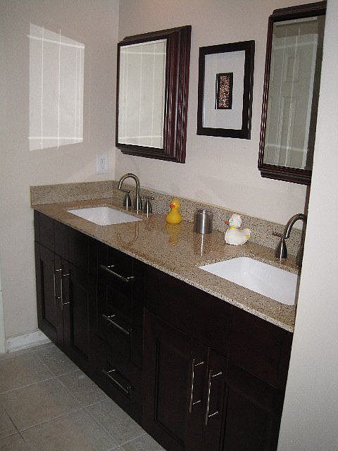 Master Bath Sink Granite and Custom Cabinets