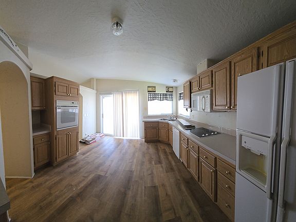 kitchen with exit to front deck