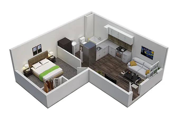 Floor plan 1 br small