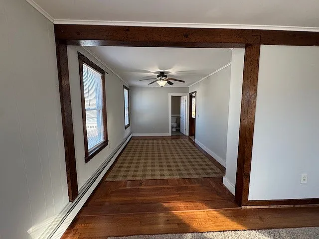 View from living room to dining room