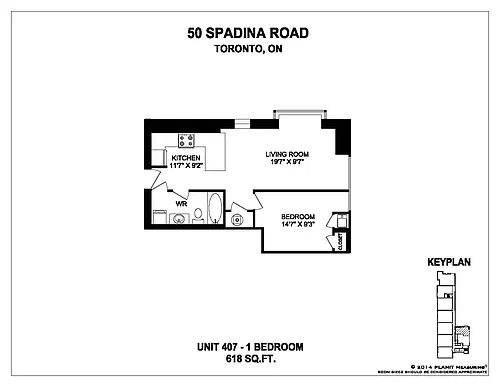 Floor plan 1 Bedroom 1 Bed 1 Bath 2
