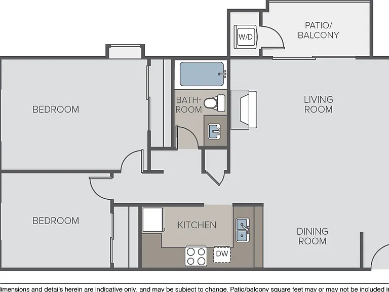2 Bed 1 Bath (D)